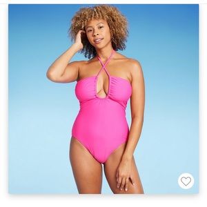 Pink one piece bathing suit